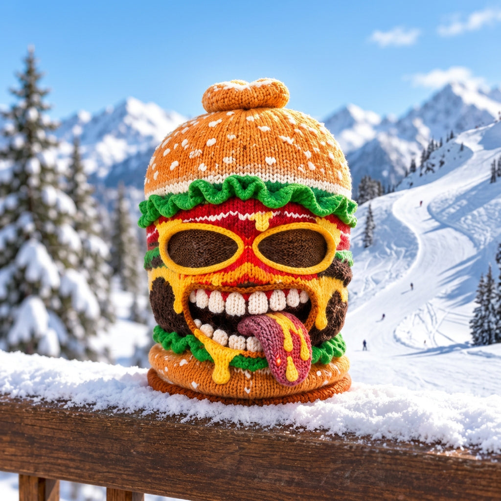 Food Style Knit Ski Mask | Burger, Fries, Chicken